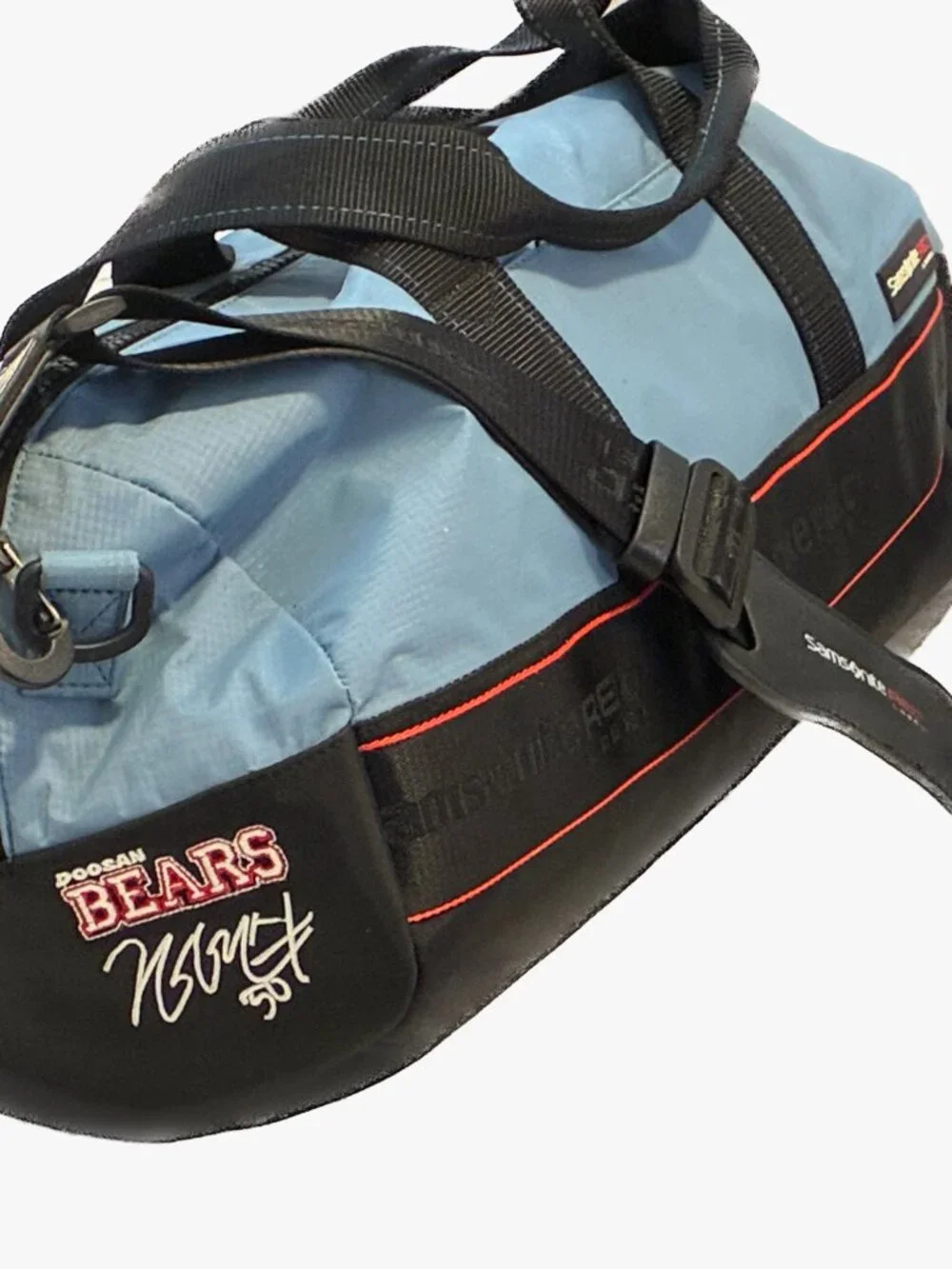 Samsonite RED x Doosan Bears KBO Duffle Bag Slate Blue Black Gym Travel